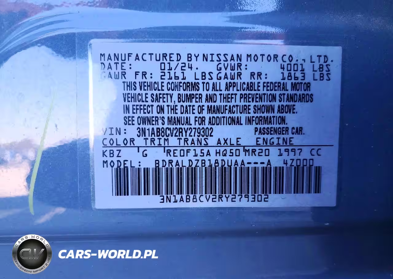 2024 Nissan Sentra Sv VIN:3N1AB8CV2RY279302 - 12