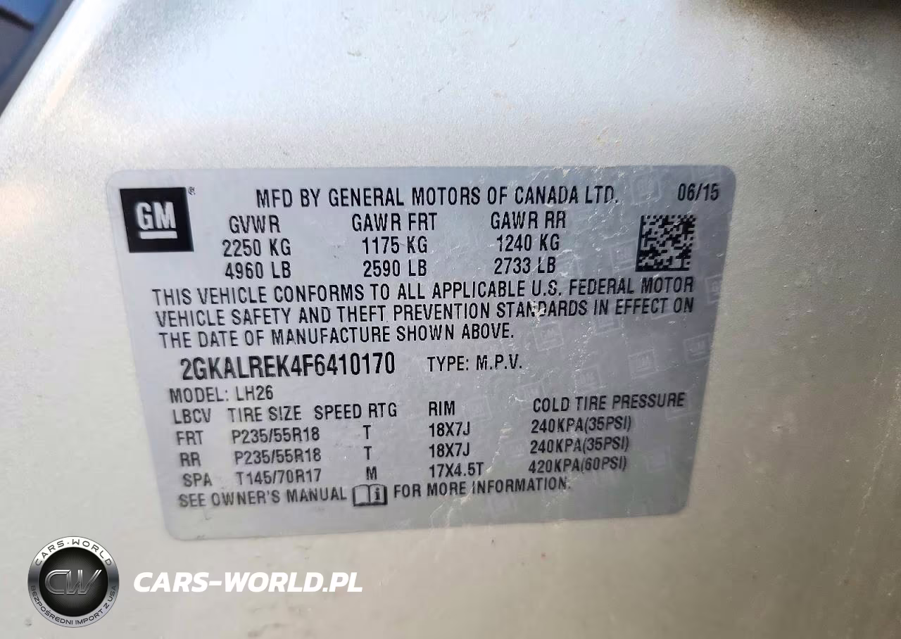 2015 GMC Terrain Sle VIN:2GKALREK4F6410170 - 13