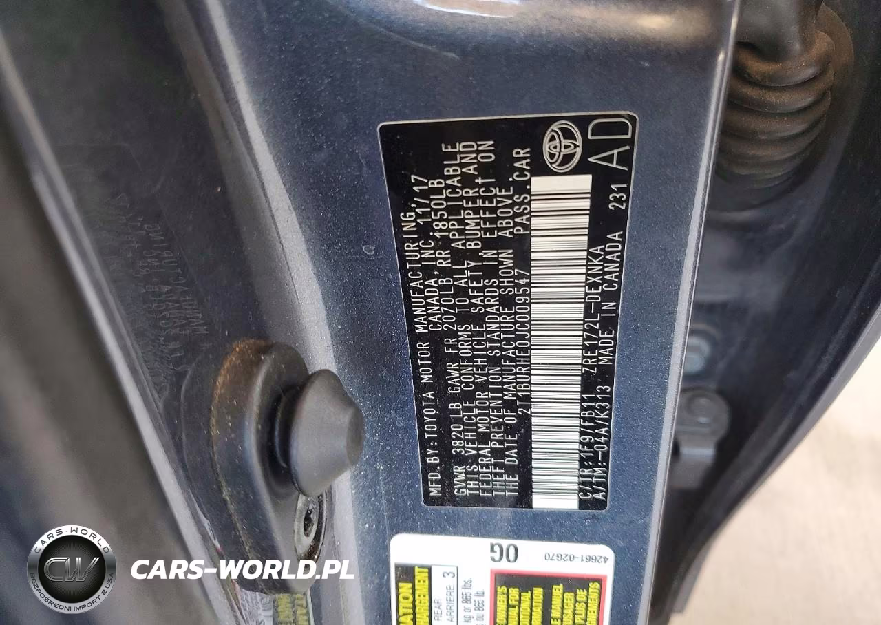 2018 Toyota Corolla Le VIN:2T1BURHE0JC009547 - 12