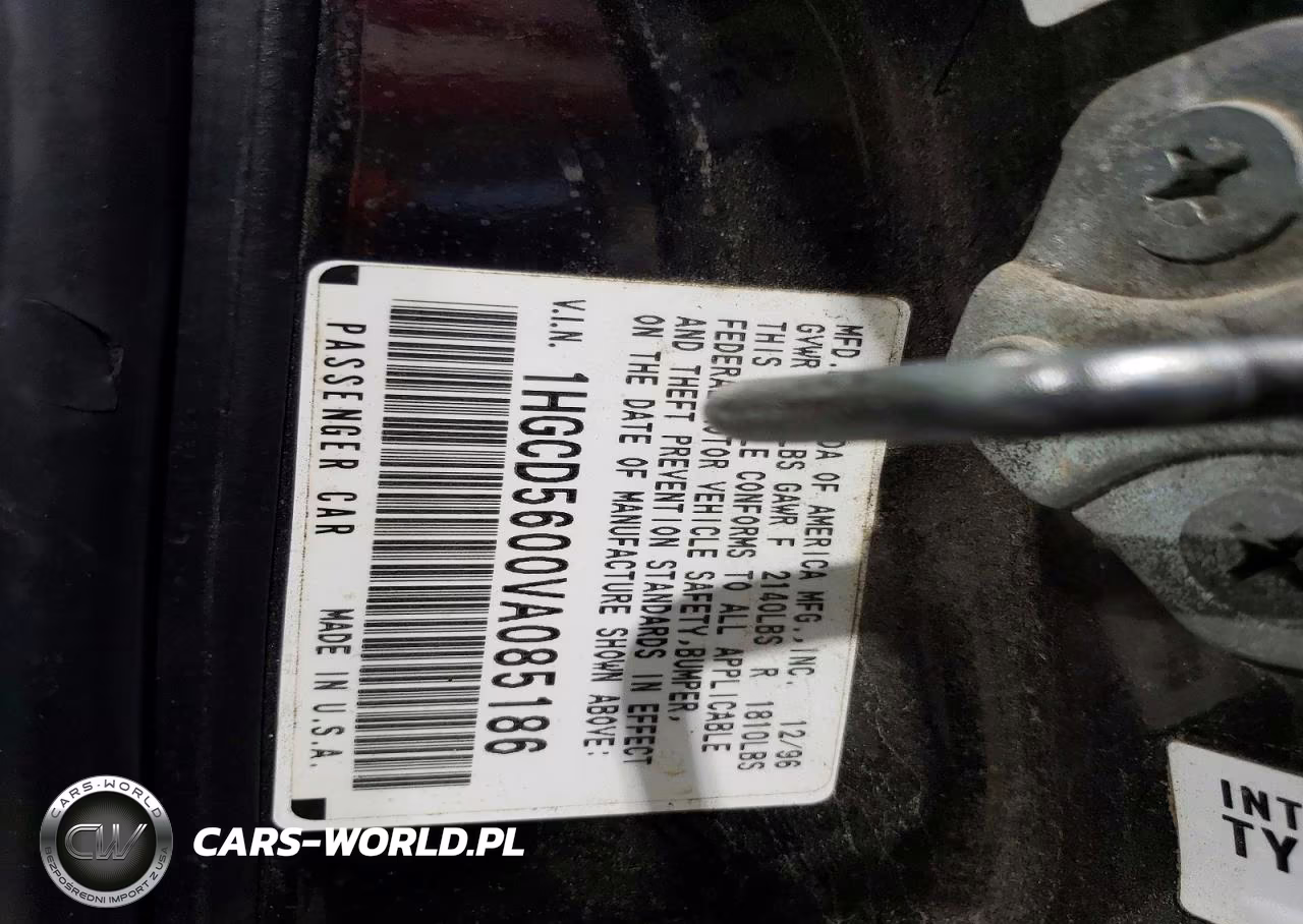 1997 Honda Accord Se VIN:1HGCD5600VA085186 - 12