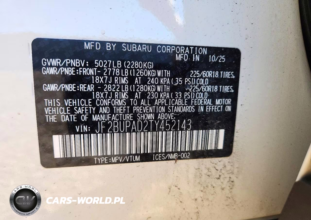 2026 Subaru Outback Premium VIN:JF2BUPAD2TY452143 - 13