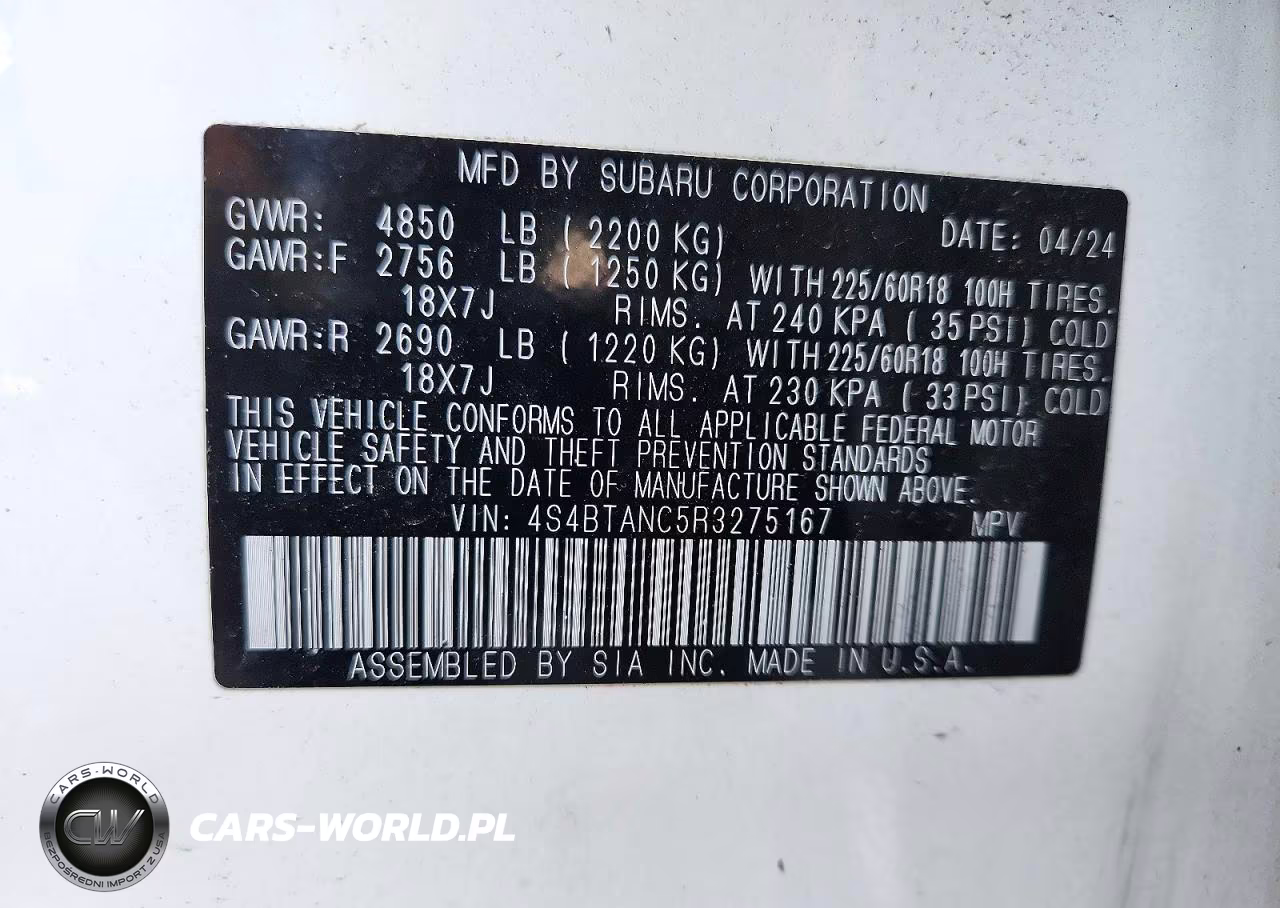 2024 Subaru Outback Limited VIN:4S4BTANC5R3275167 - 14