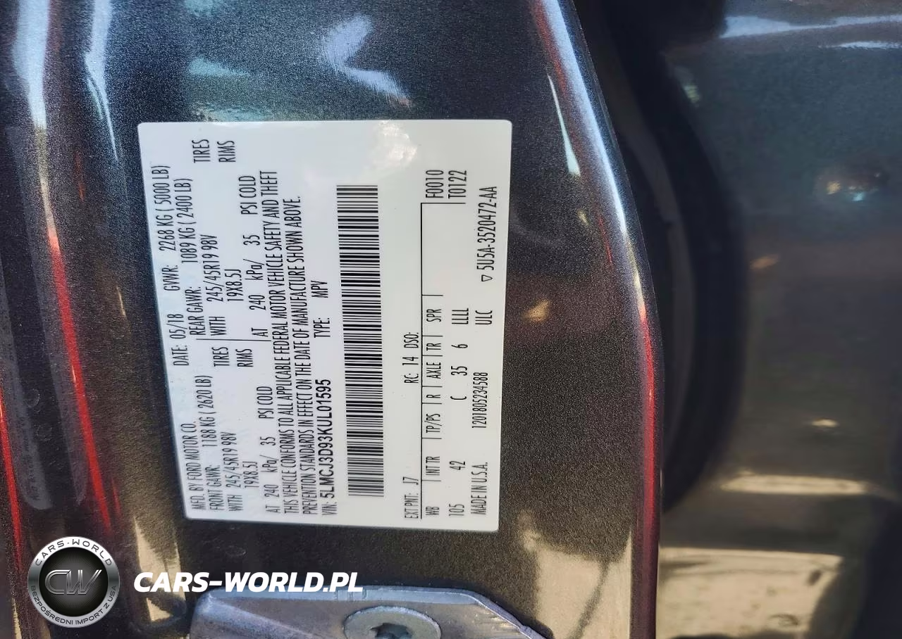 2019 Lincoln Mkc Reserve VIN:5LMCJ3D93KUL01595 - 13