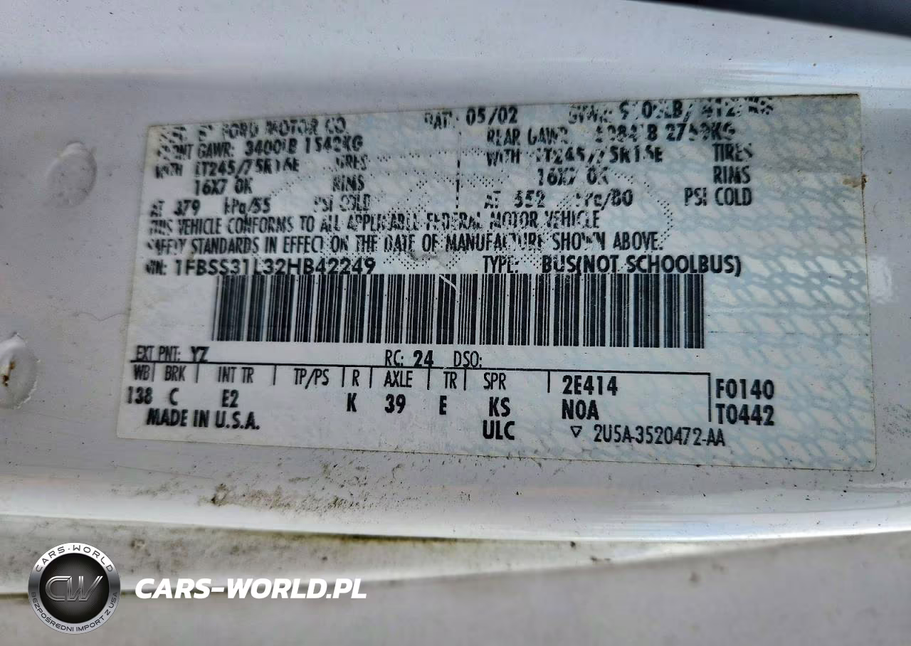 2002 Ford Econoline E350 Super Duty Wagon VIN:1FBSS31L32HB42249 - 13