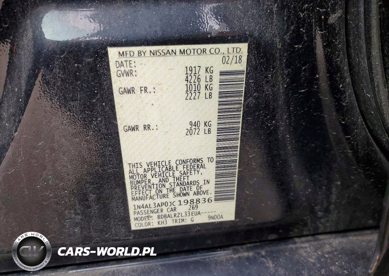 2018 Nissan Altima 2.5 VIN:1N4AL3AP0JC198836 - 12