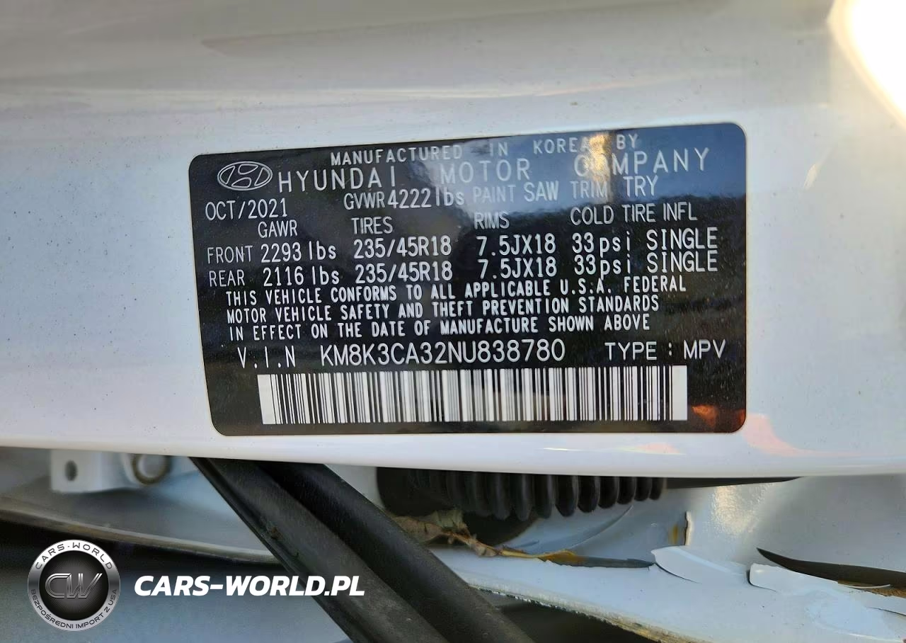 2022 Hyundai Kona N Line VIN:KM8K3CA32NU838780 - 13