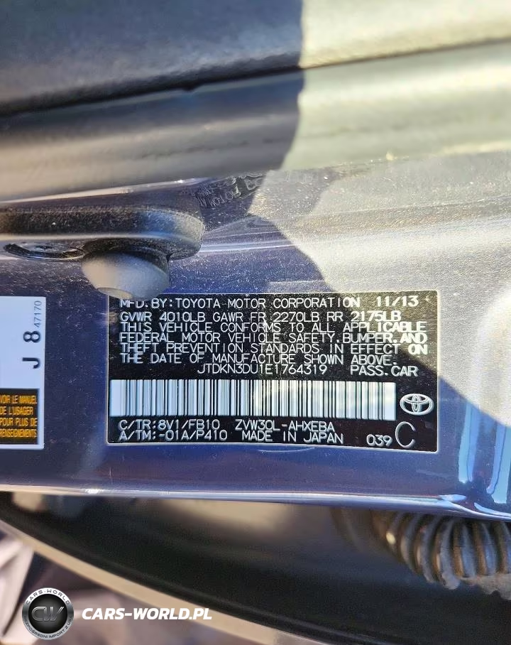 2014 Toyota Prius Three VIN:JTDKN3DU1E1764319 - 12