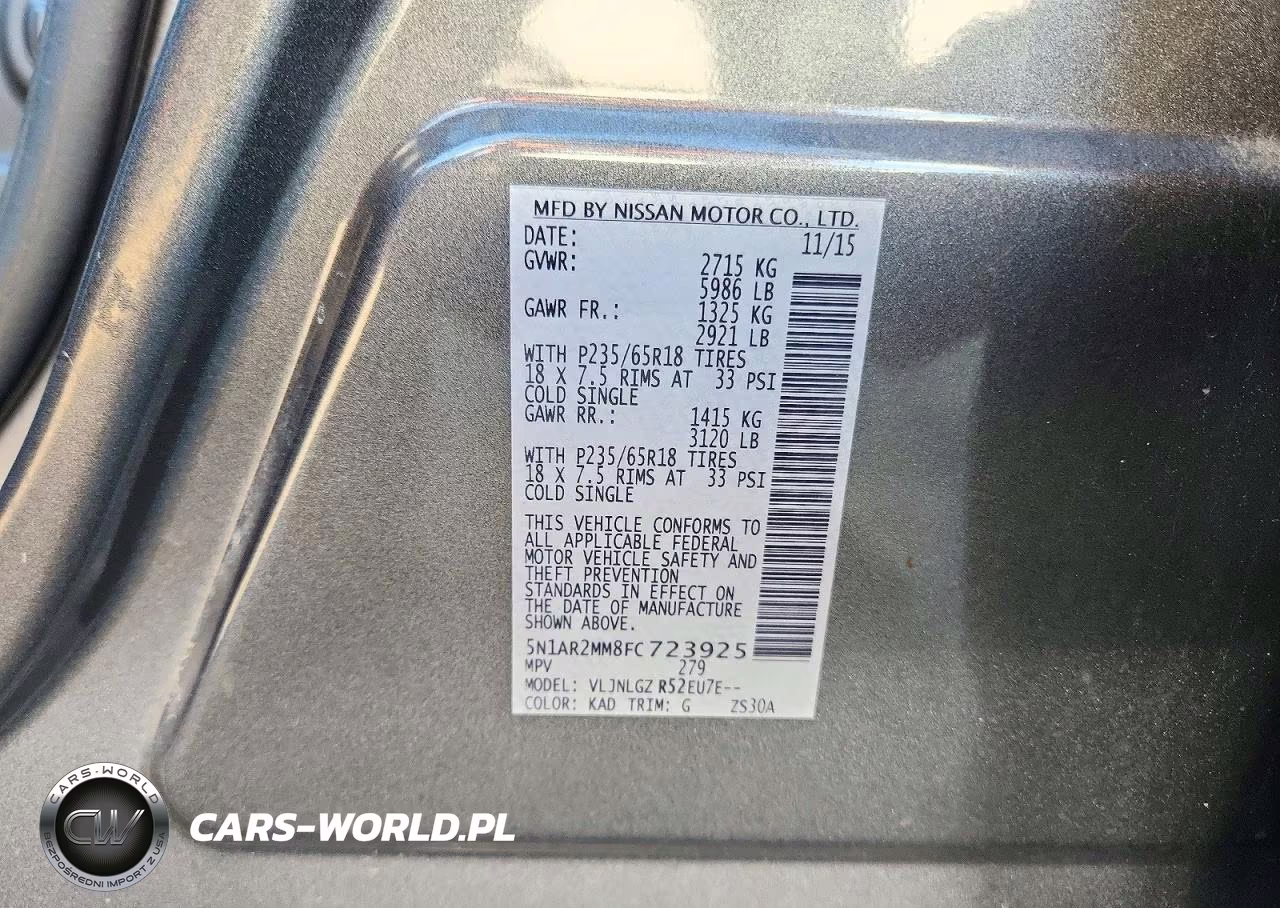 2015 Nissan Pathfinder Sl VIN:5N1AR2MM8FC723925 - 14