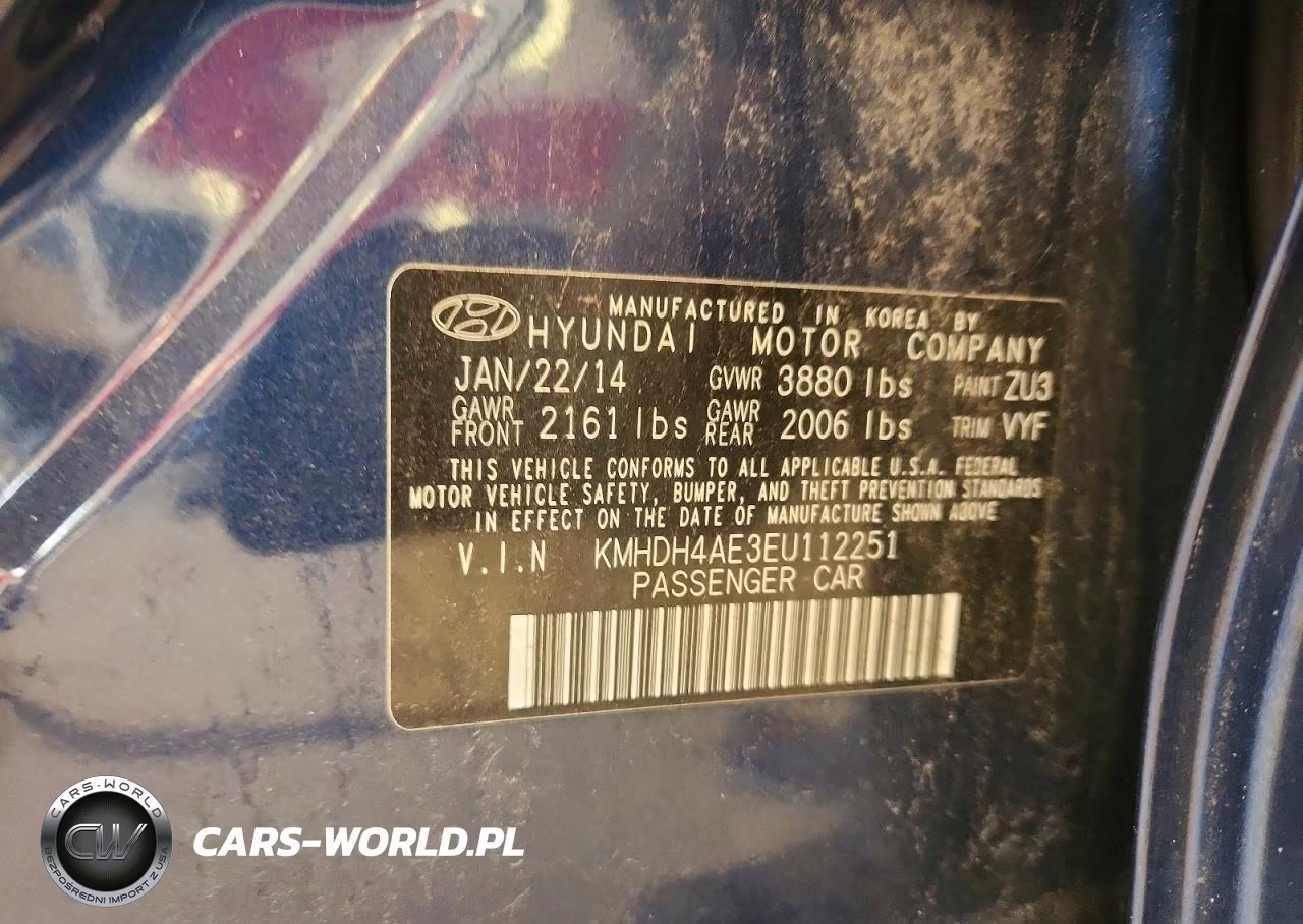 2014 Hyundai Elantra Se VIN:KMHDH4AE3EU112251 - 12