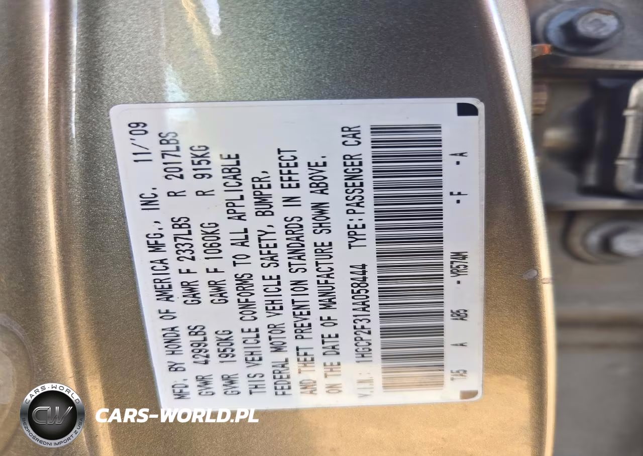 2010 Honda Accord Lx VIN:1HGCP2F31AA058444 - 12