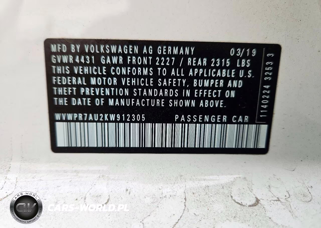 2019 Volkswagen E-Golf Sel Premium VIN:WVWPR7AU2KW912305 - 13