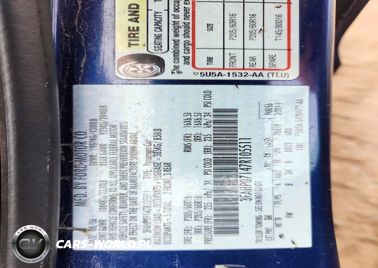 2007 Ford Fusion Se VIN:3FAHP07147R105511 - 12