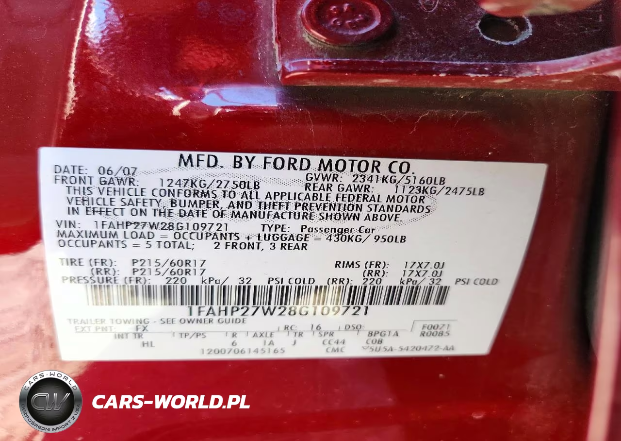 2008 Ford Taurus Sel VIN:1FAHP27W28G109721 - 12