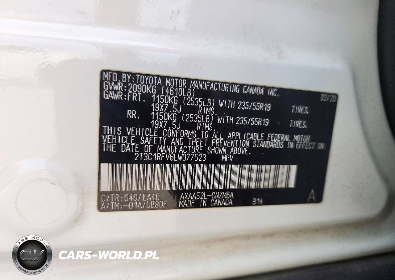 2020 Toyota Rav4 Xle Premium VIN:2T3C1RFV6LW077523 - 12