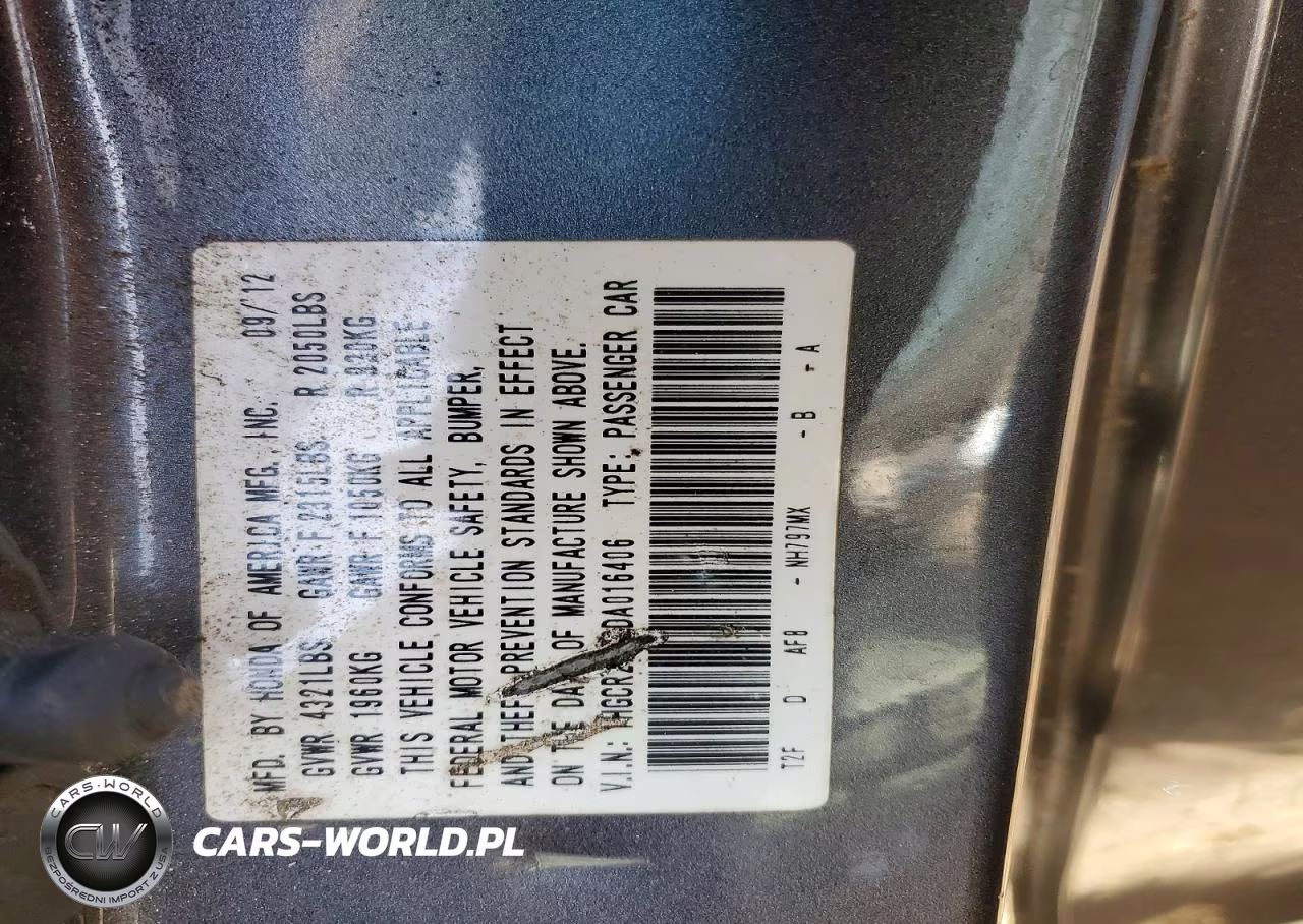 2013 Honda Accord Exl VIN:1HGCR2F80DA016406 - 13