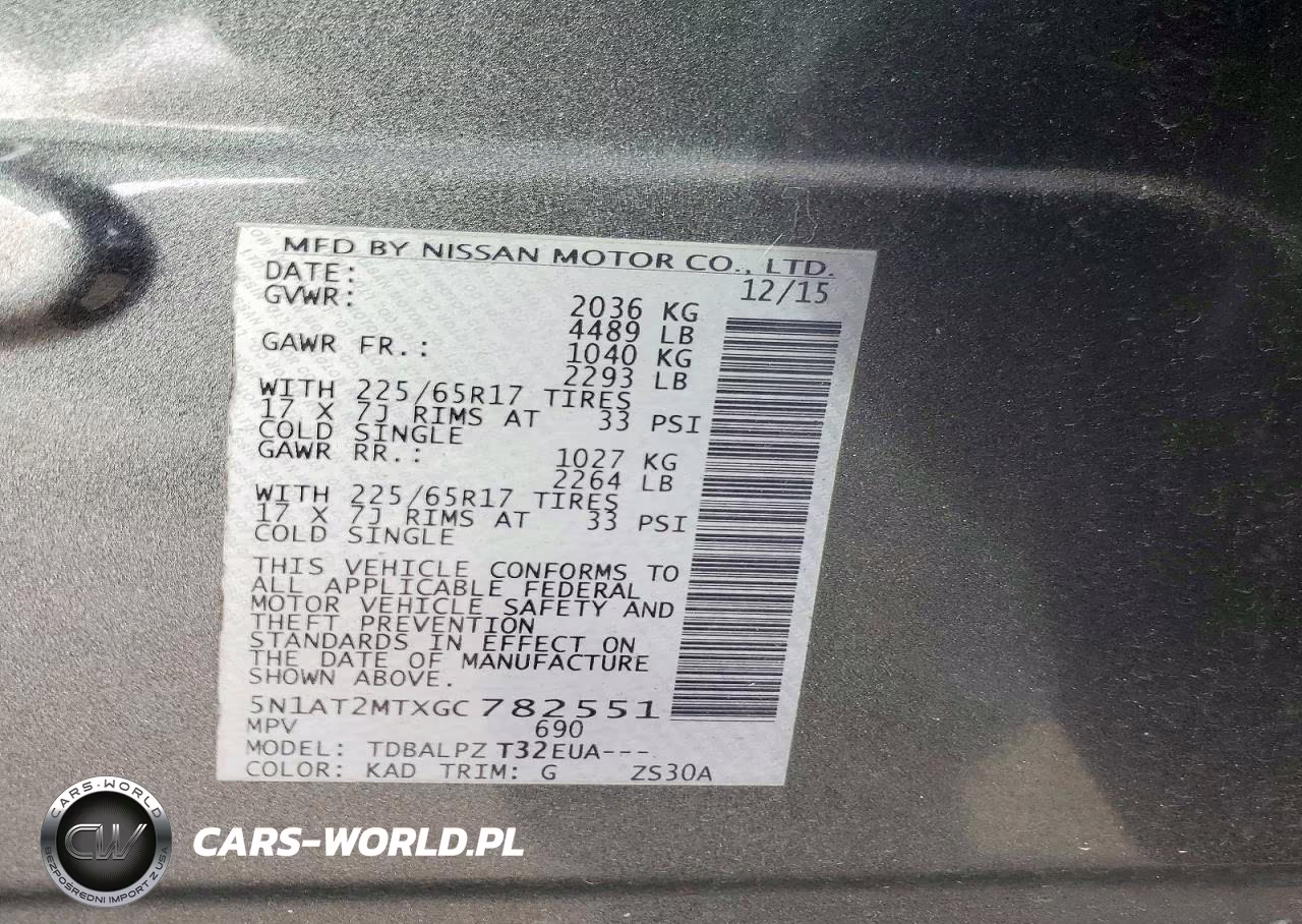 2016 Nissan Rogue S VIN:5N1AT2MTXGC782551 - 13