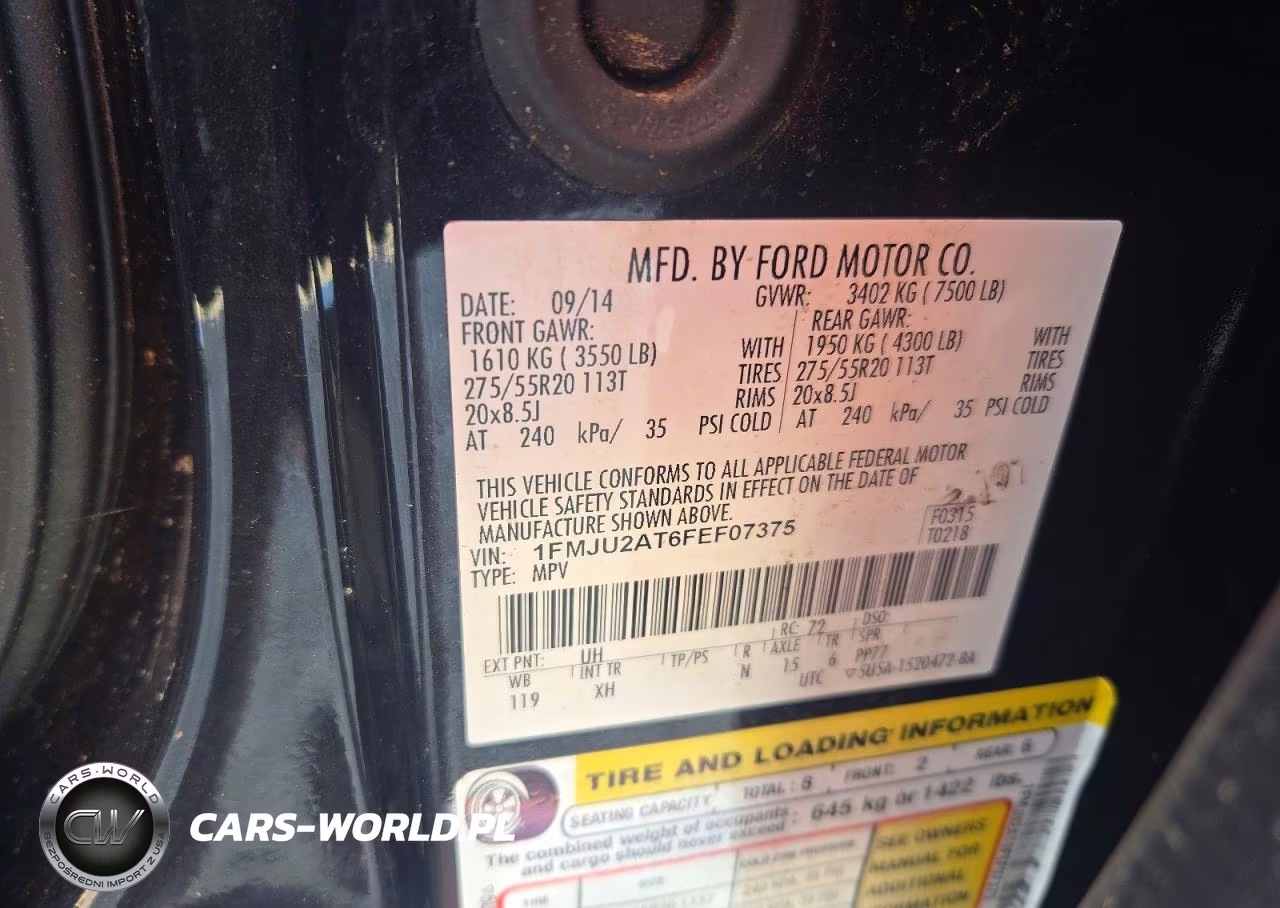 2015 Ford Expedition Limited VIN:1FMJU2AT6FEF07375 - 12