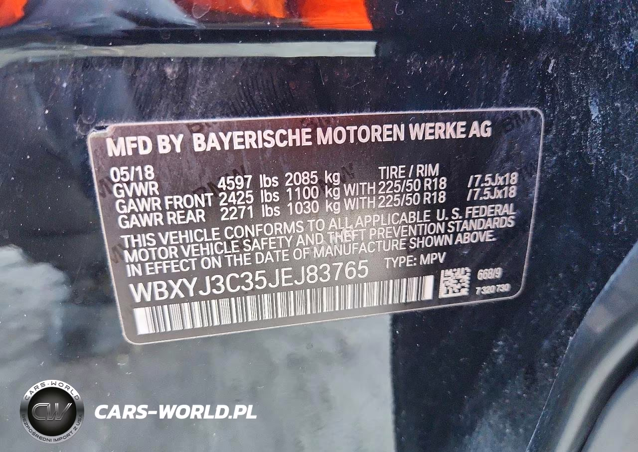 2018 BMW X2 Sdrive28I VIN:WBXYJ3C35JEJ83765 - 12
