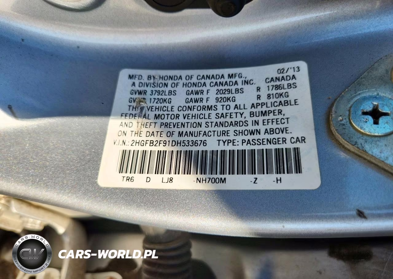 2013 Honda Civic Exl VIN:2HGFB2F91DH533676 - 12