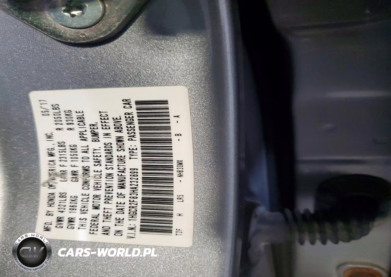 2017 Honda Accord Exl VIN:1HGCR2F83HA232899 - 12