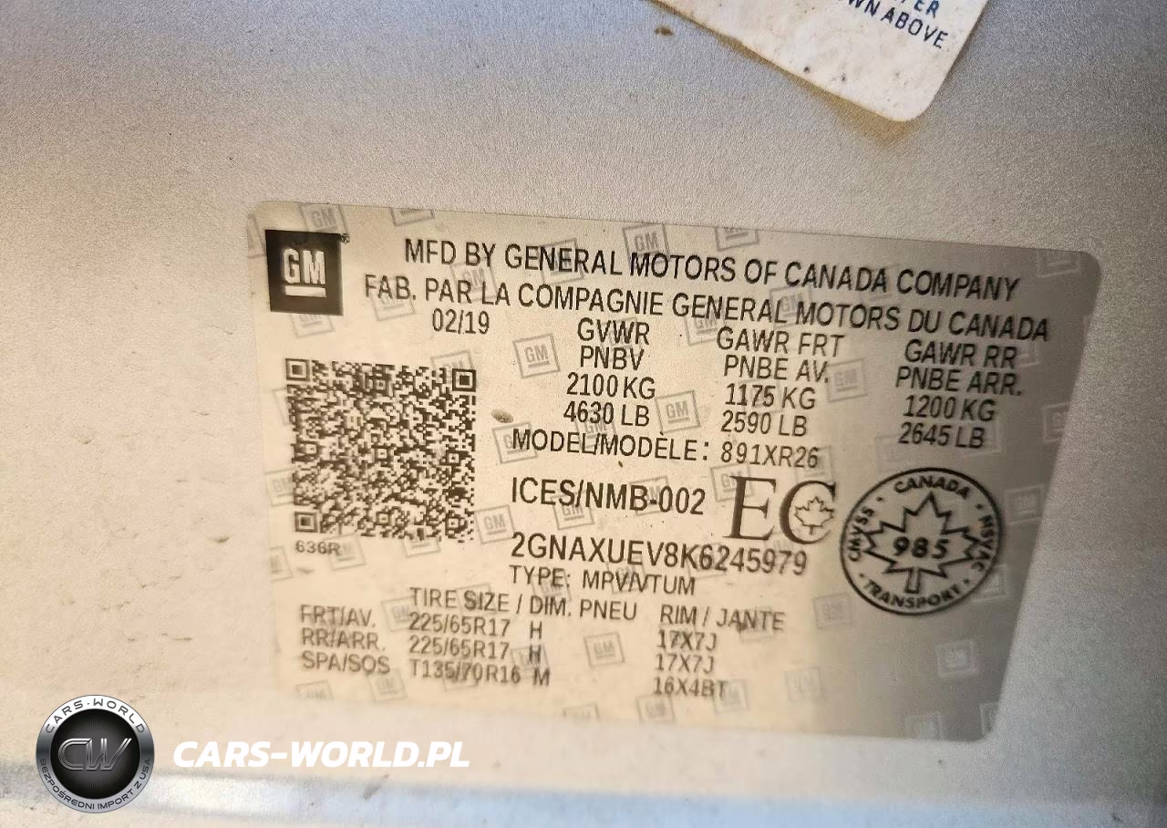 2019 Chevrolet Equinox Lt VIN:2GNAXUEV8K6245979 - 13