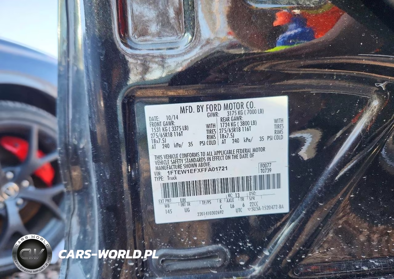 2015 Ford F150 Supercrew VIN:1FTEW1EFXFFA01721 - 12