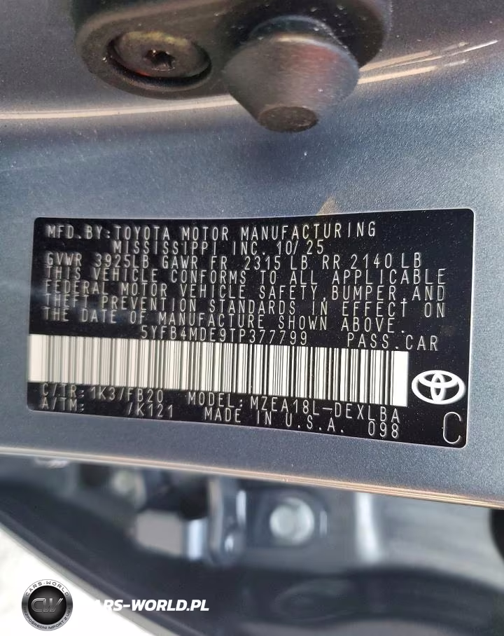 2026 Toyota Corolla Le VIN:5YFB4MDE9TP377799 - 12