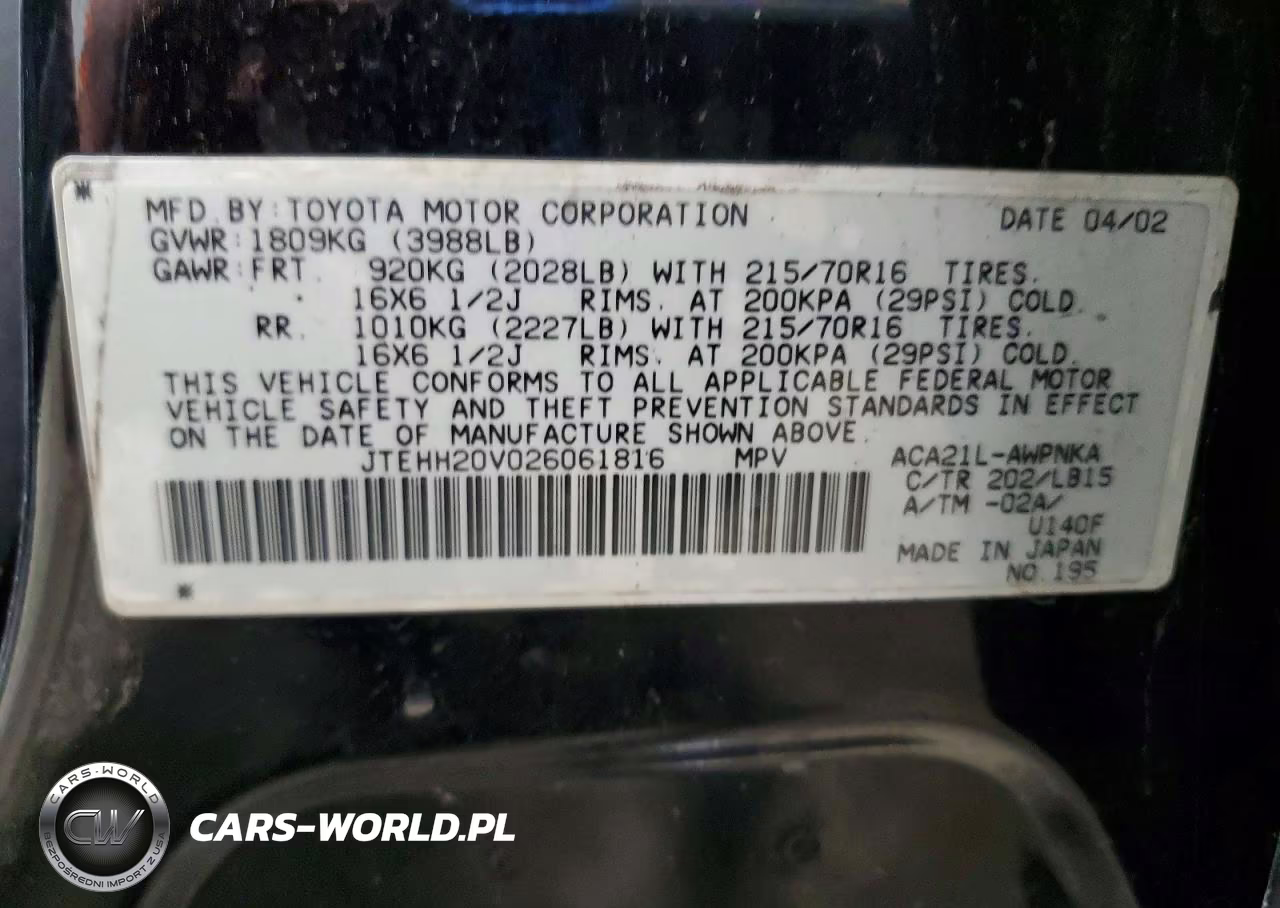 2002 Toyota Rav4 VIN:JTEHH20V026061816 - 14