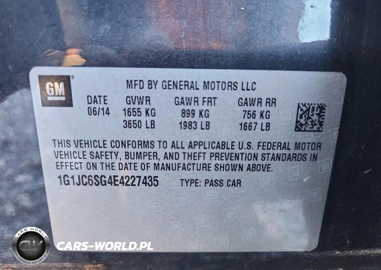 2014 Chevrolet Sonic Lt VIN:1G1JC6SG4E4227435 - 13