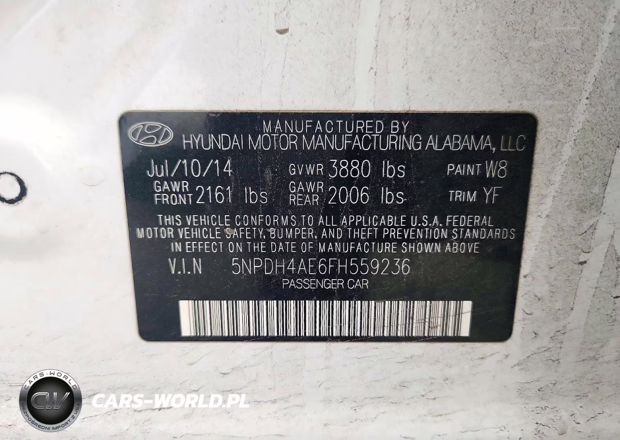 2015 Hyundai Elantra Se VIN:5NPDH4AE6FH559236 - 12
