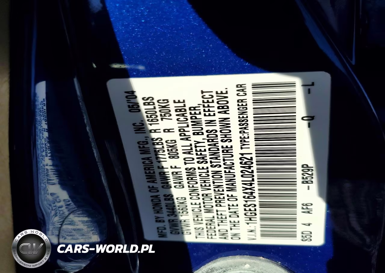 2004 Honda Civic Dx VIN:1HGES164X4L024621 - 12