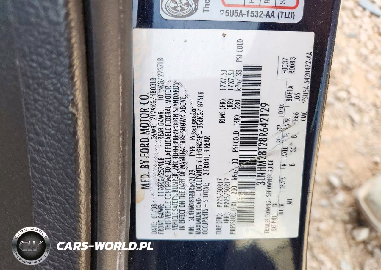 2008 Lincoln Mkz VIN:3LNHM28T28R642129 - 12