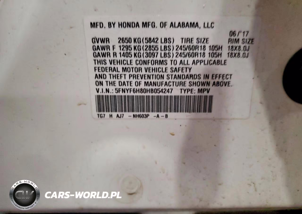 2017 Honda Pilot Exl VIN:5FNYF6H80HB054247 - 14
