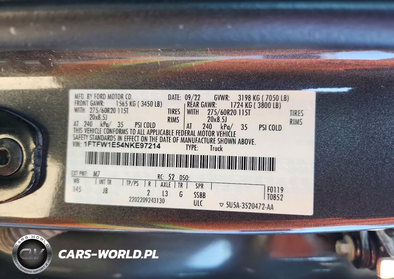 2022 Ford F150 Supercrew VIN:1FTFW1E54NKE97214 - 12