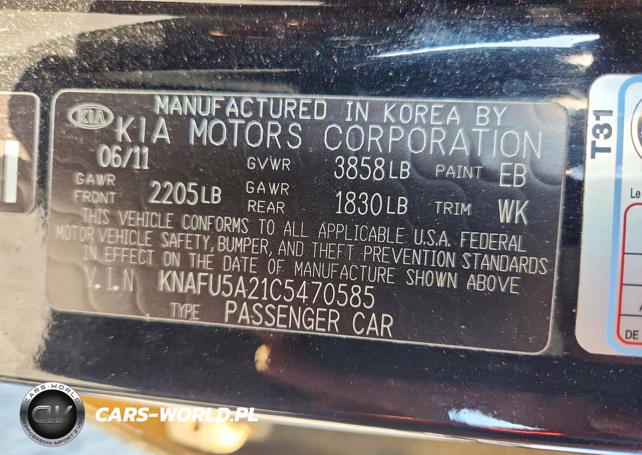 2012 Kia Forte5 Ex VIN:KNAFU5A21C5470585 - 12