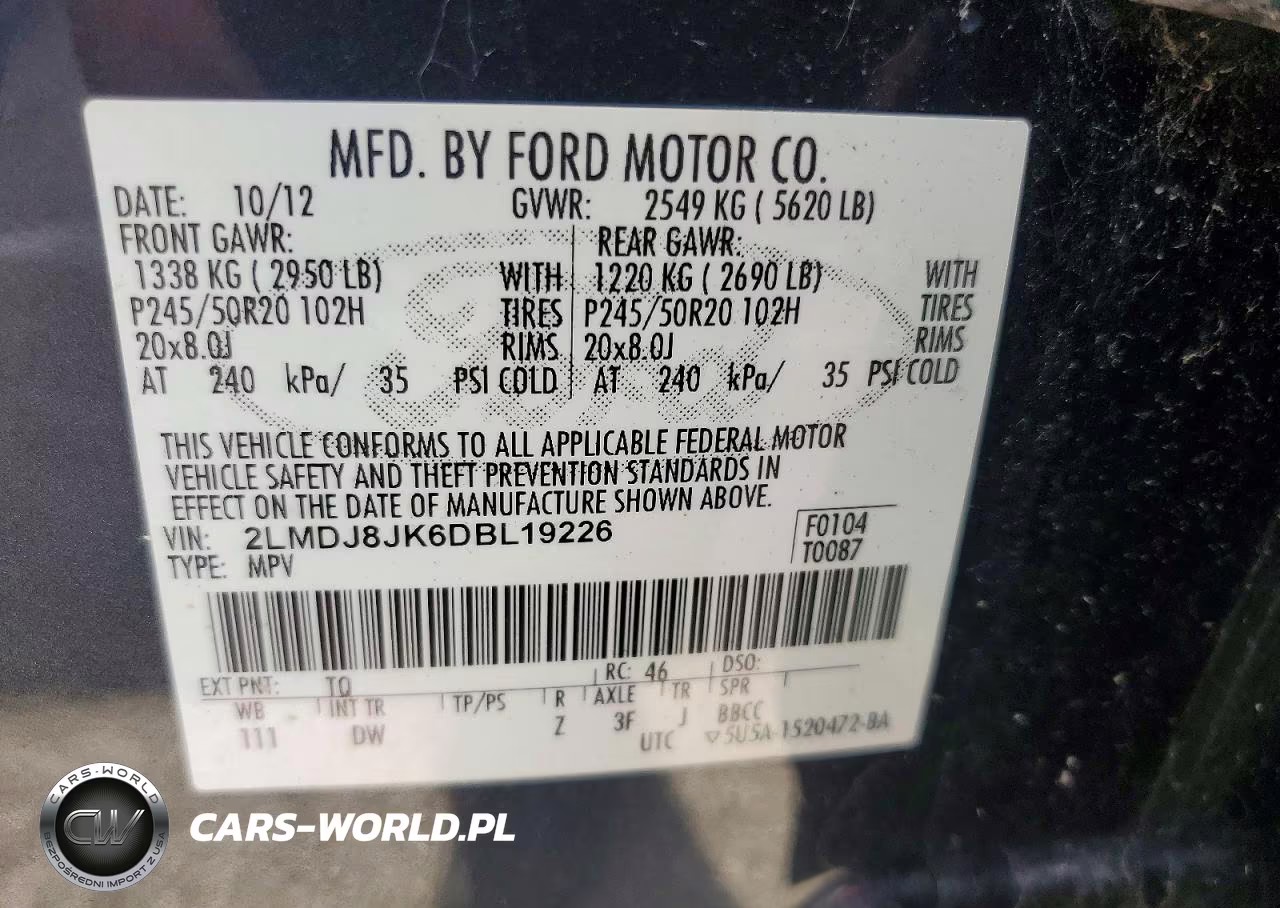 2013 Lincoln Mkx VIN:2LMDJ8JK6DBL19226 - 13