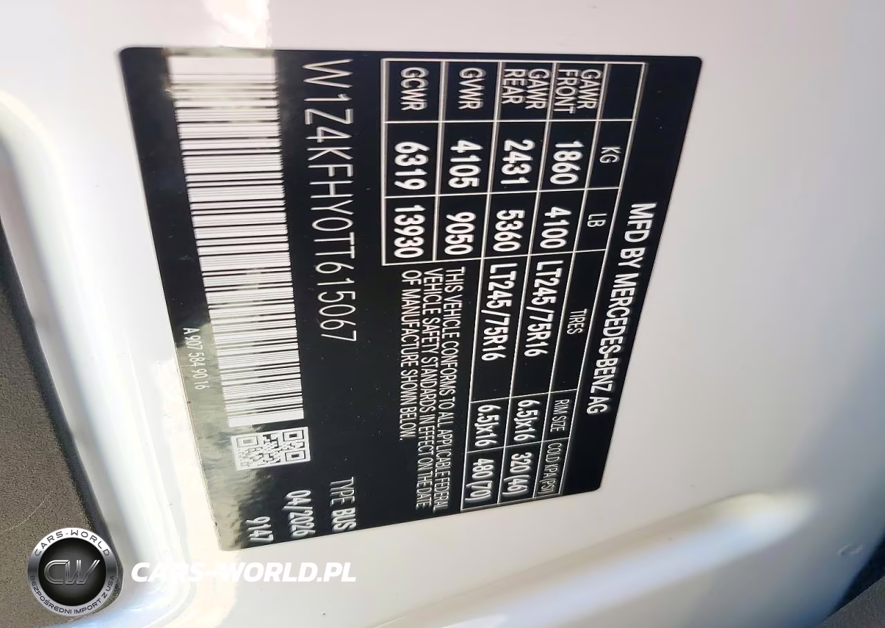 2026 Mercedes-Benz Sprinter 2500 VIN:W1Z4KFHY0TT615067 - 13