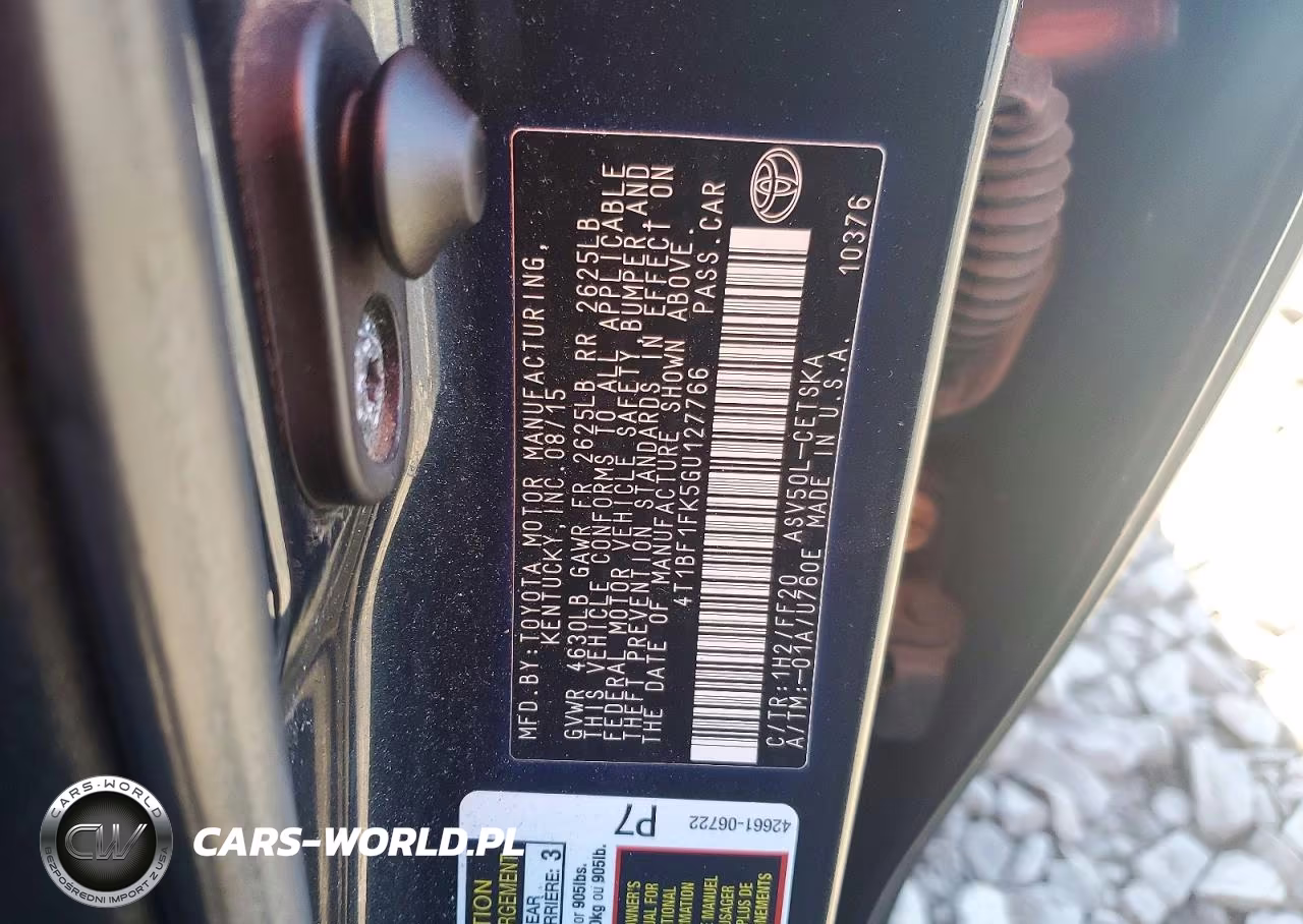 2016 Toyota Camry Se VIN:4T1BF1FK5GU127766 - 12
