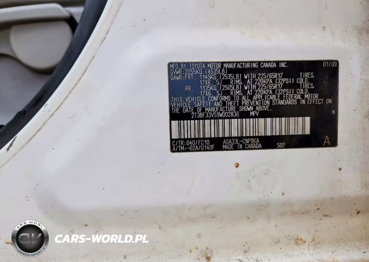 2009 Toyota Rav4 VIN:2T3BF33V59W002836 - 13