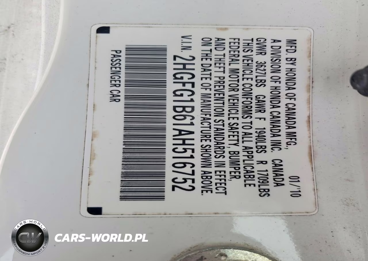 2010 Honda Civic Lx VIN:2HGFG1B61AH516752 - 12