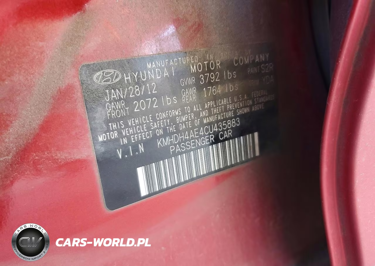 2012 Hyundai Elantra Gls VIN:KMHDH4AE4CU435883 - 12
