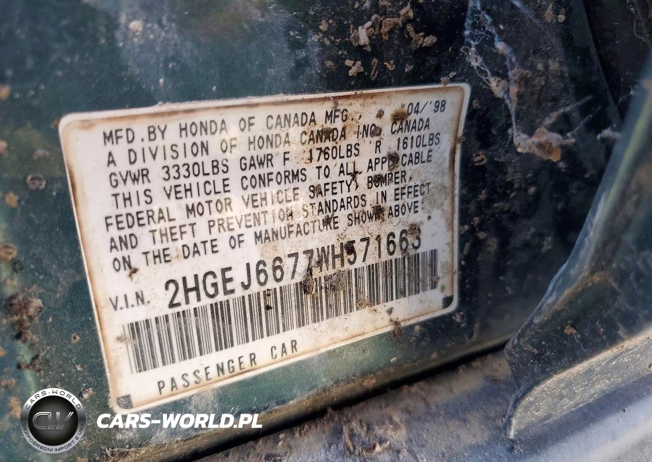1998 Honda Civic Lx VIN:2HGEJ6677WH571663 - 12