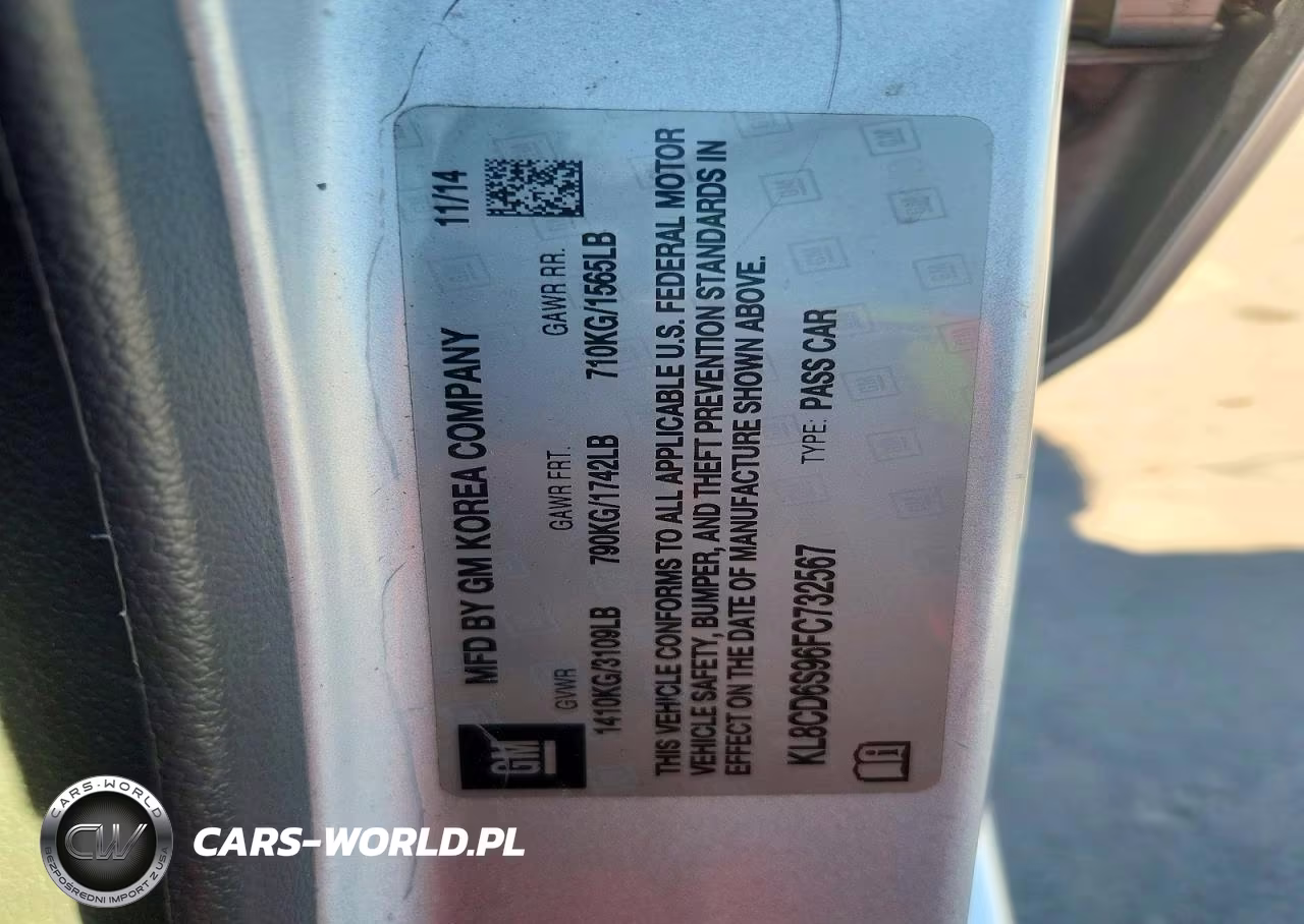 2015 Chevrolet Spark 1Lt VIN:KL8CD6S96FC732567 - 12