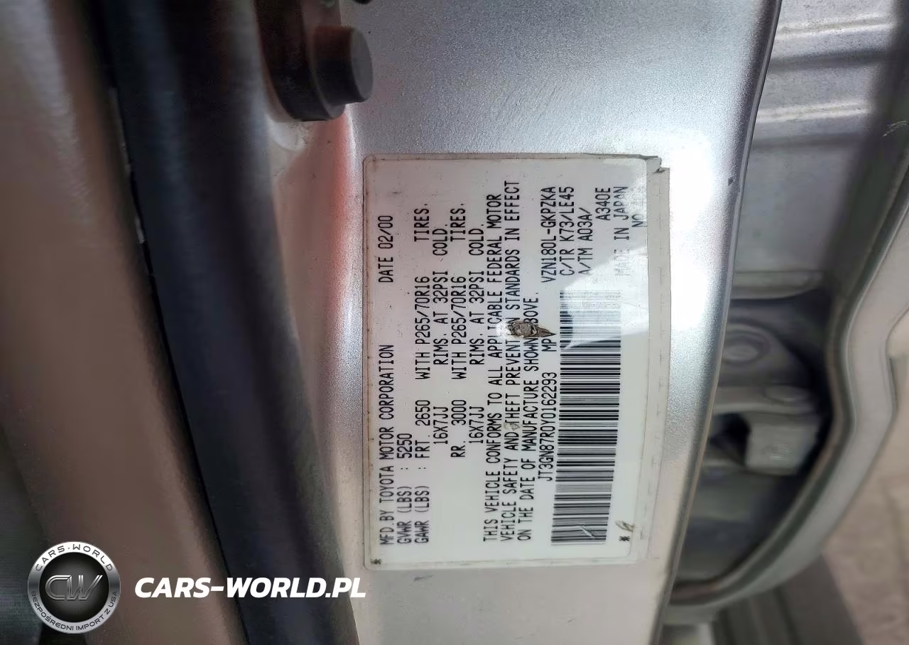 2000 Toyota 4Runner Limited VIN:JT3GN87R0Y0162293 - 13