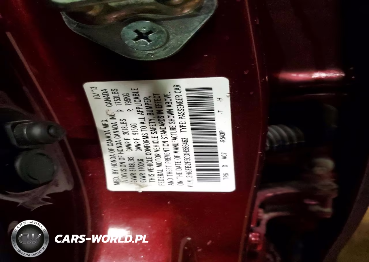 2013 Honda Civic Lx VIN:2HGFB2F50DH586463 - 13