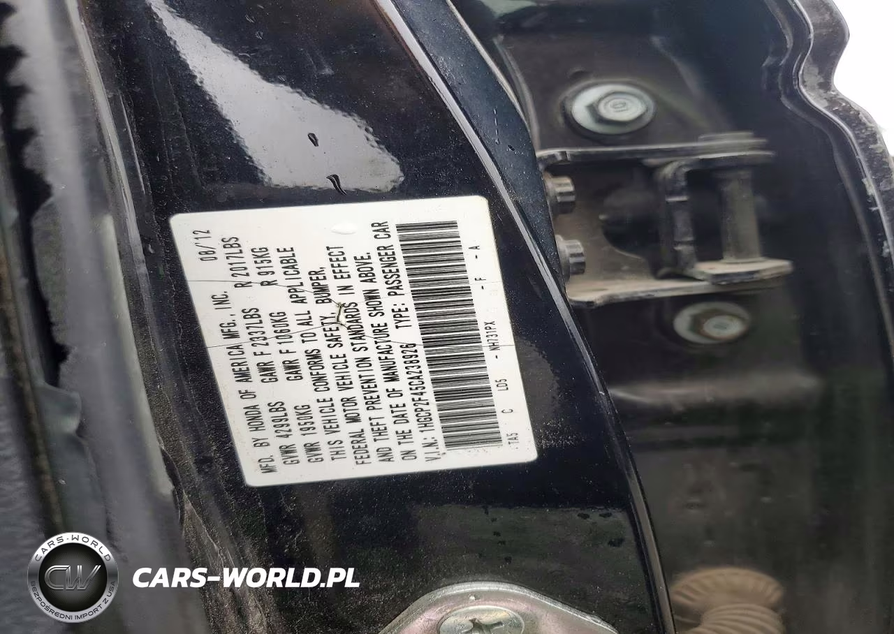 2012 Honda Accord Lxp VIN:1HGCP2F45CA238926 - 13