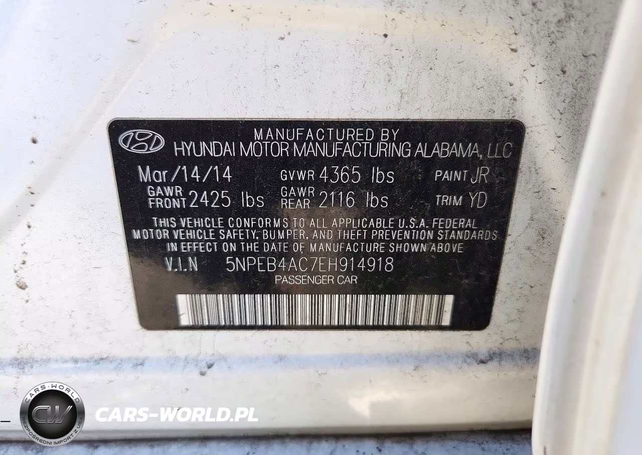 2014 Hyundai Sonata Gls VIN:5NPEB4AC7EH914918 - 12