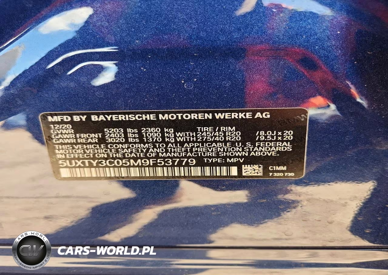 2021 BMW X3 VIN:5UXTY3C05M9F53779 - 14