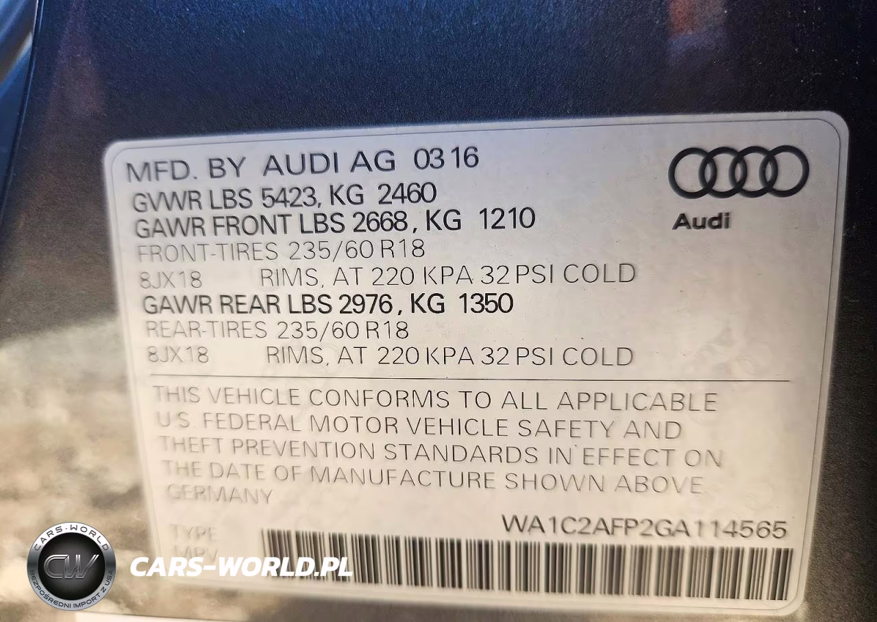 2016 Audi Q5 Premium VIN:WA1C2AFP2GA114565 - 13