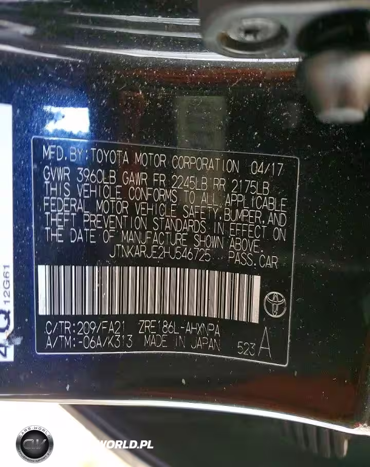 2017 Toyota Corrola VIN:JTNKARJE2HJ546725 - 12